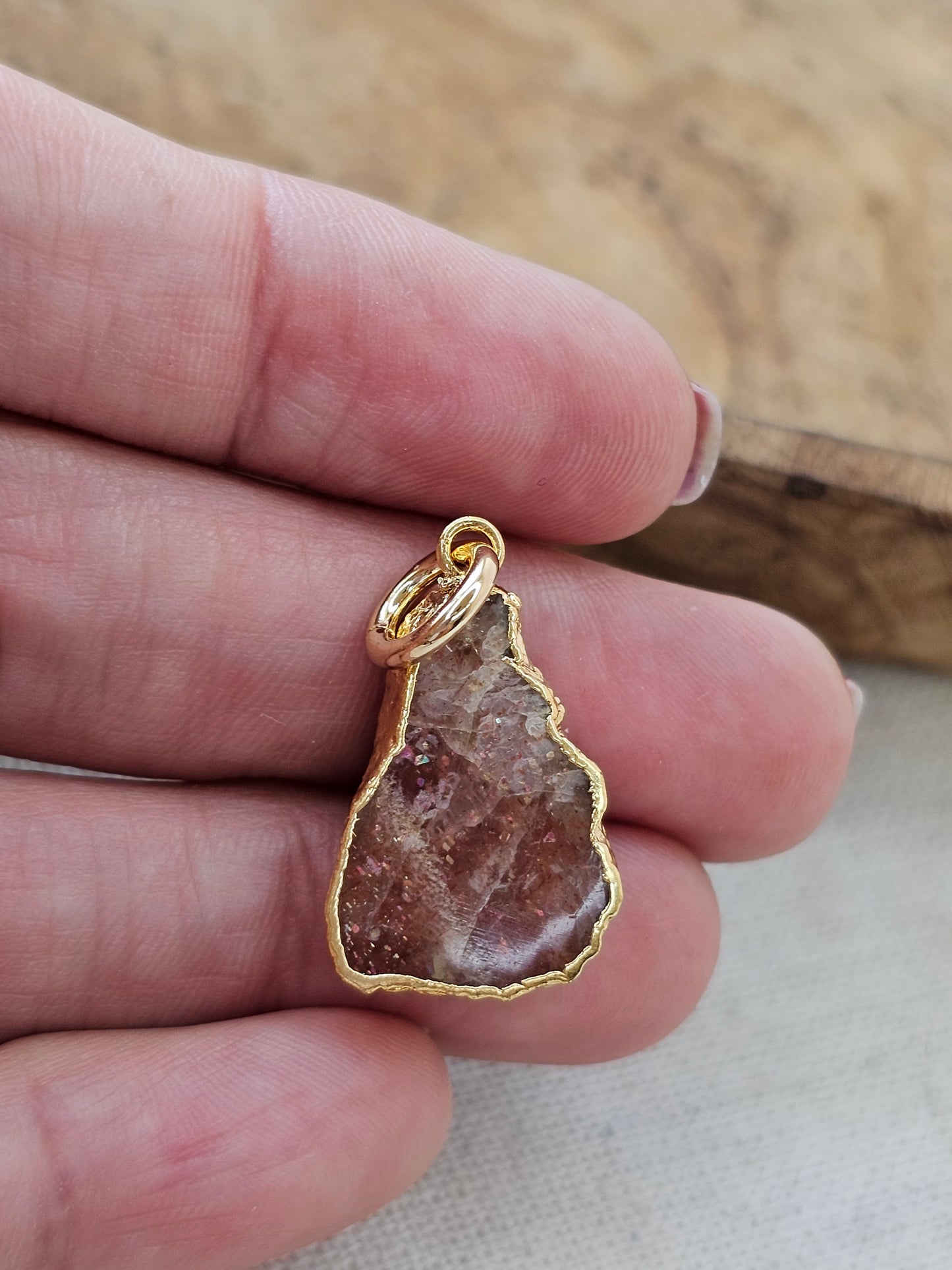 Gold Stone Charm