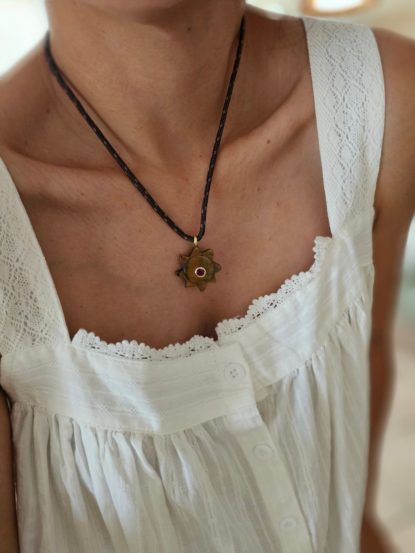 Tiger Eye Sun Necklace