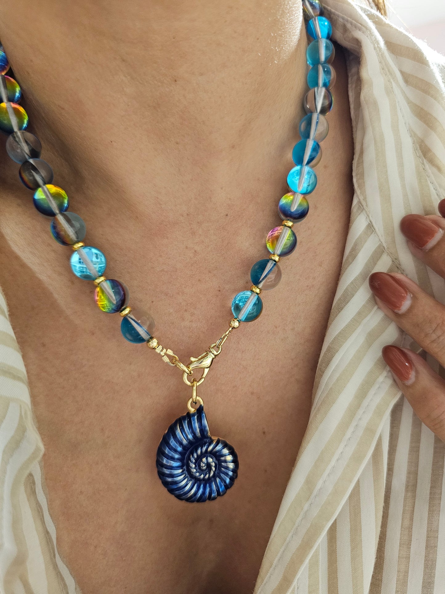 Nautilus Enamel Charm