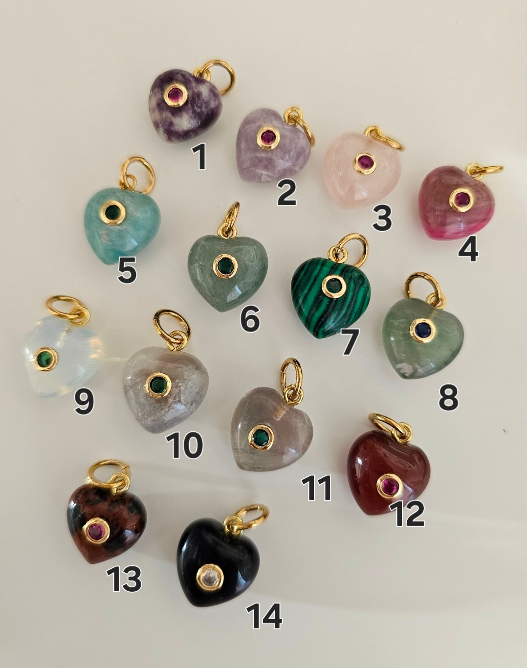 Gem Heart Charms