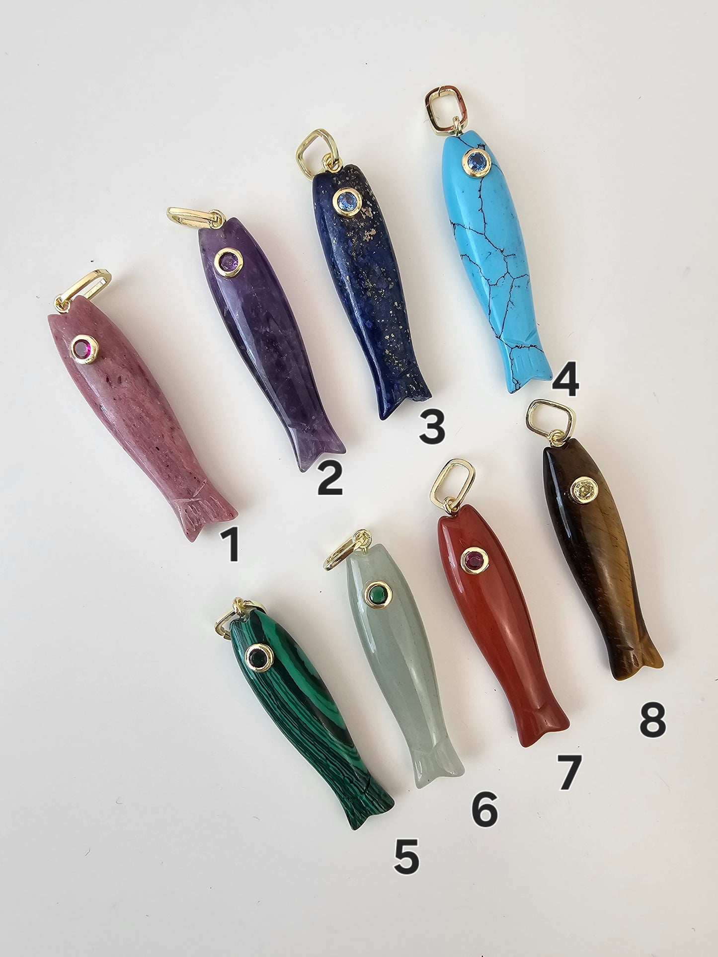 Gem Fish Pendants