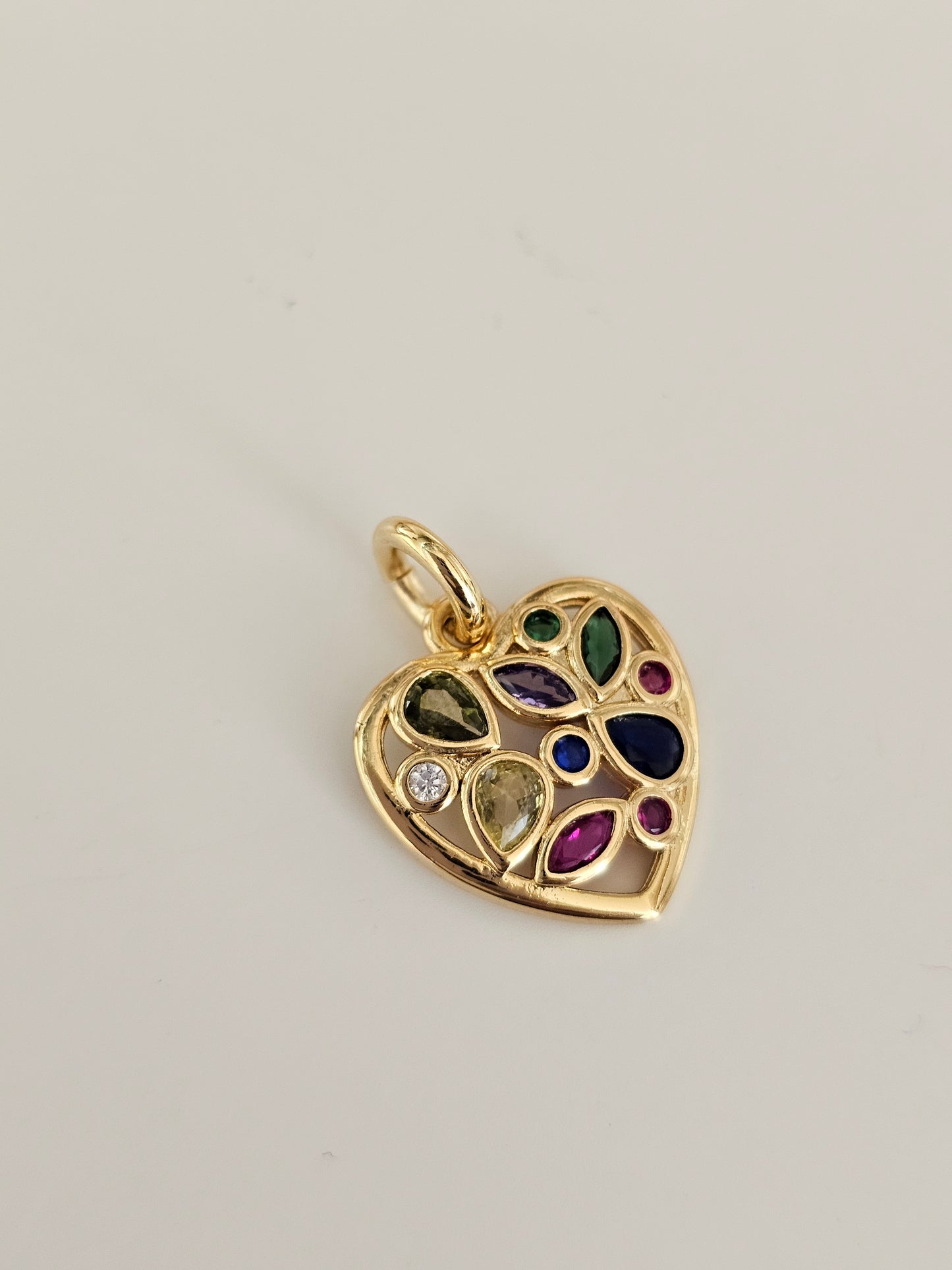 Multicolor Zircon Heart