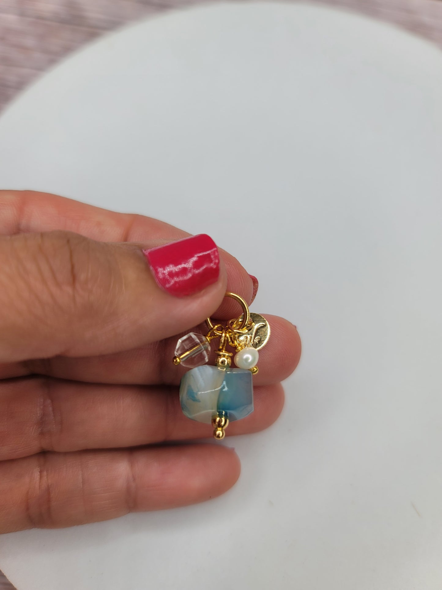 Blue Agata Charm