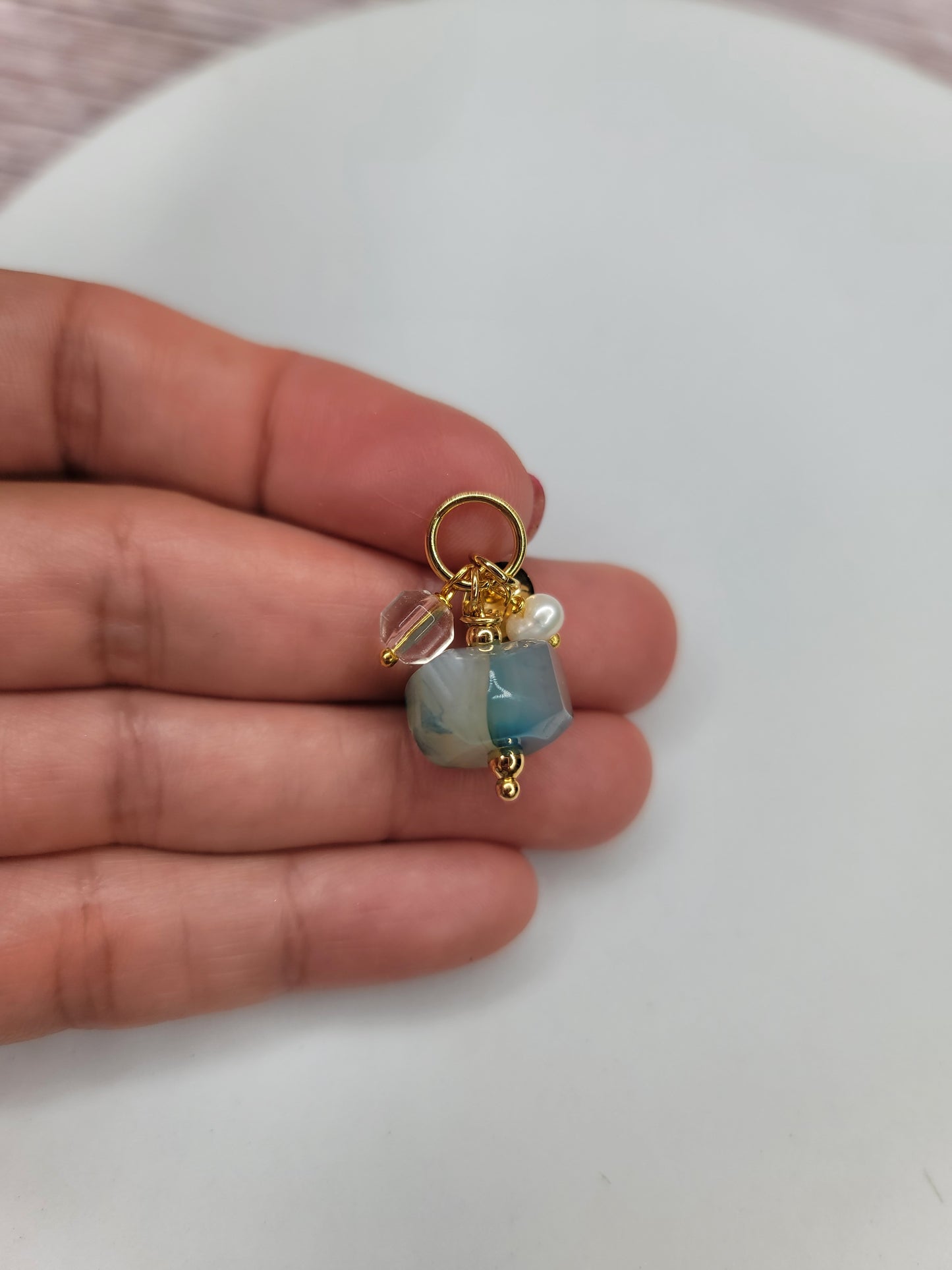 Blue Agata Charm