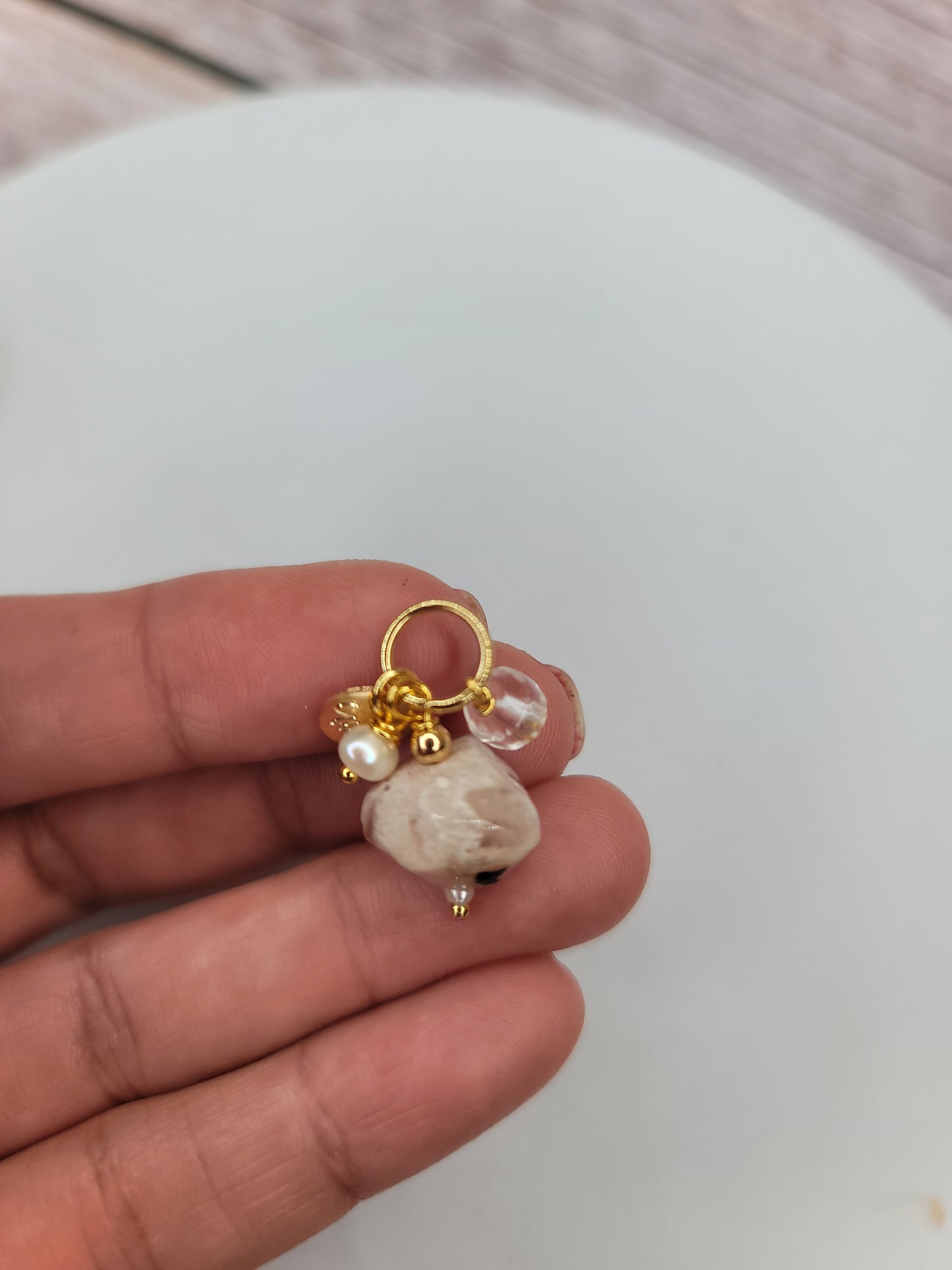 Cream Agata Charm