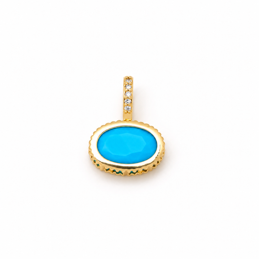 Turquoise Zircon Charm