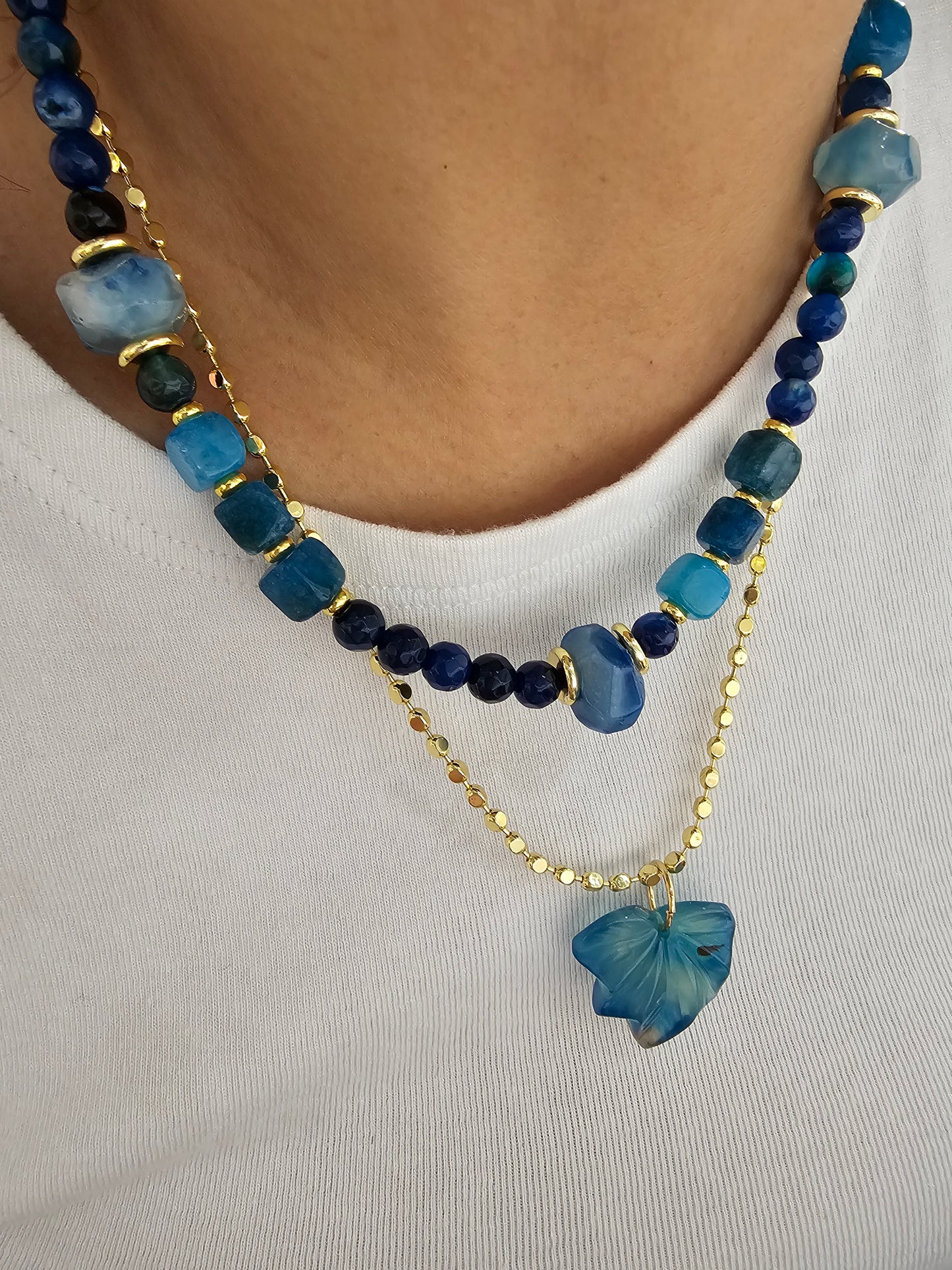 Maple Leaf Chain (blue)