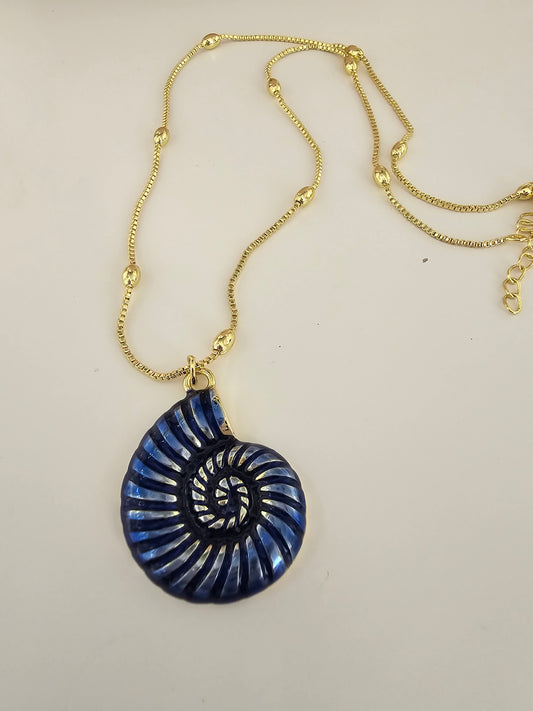 Navy Blue Nautilus Chain