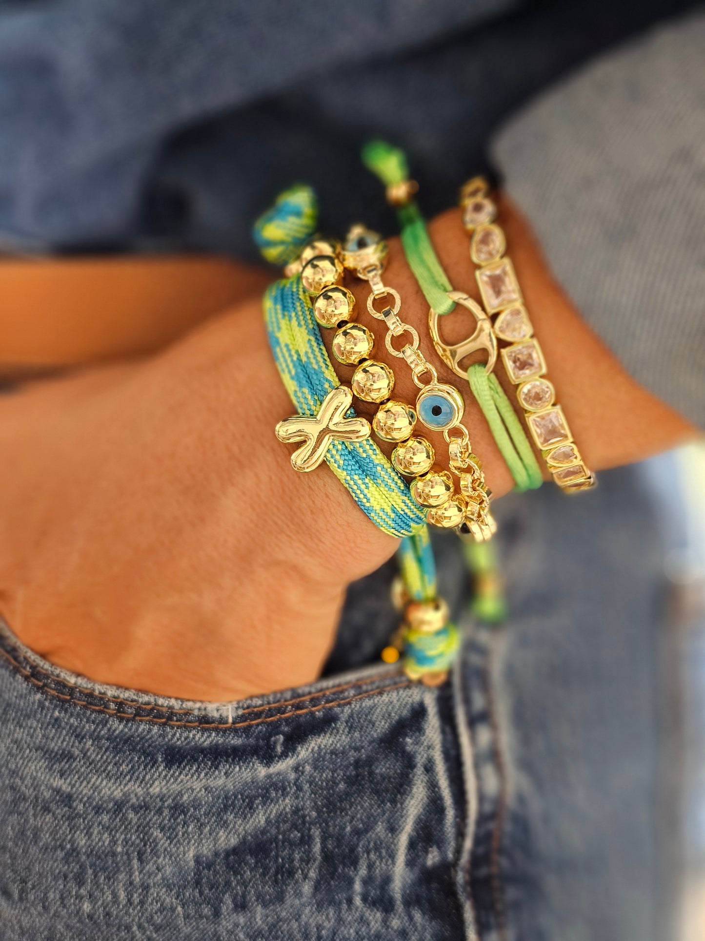 Small Bold Initial Bracelet.