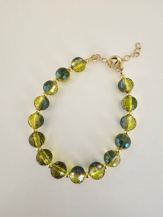 Peonias Verde 8mm bracelet