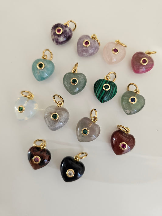 Gem Heart Charms