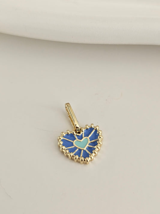 Blue heart Charm