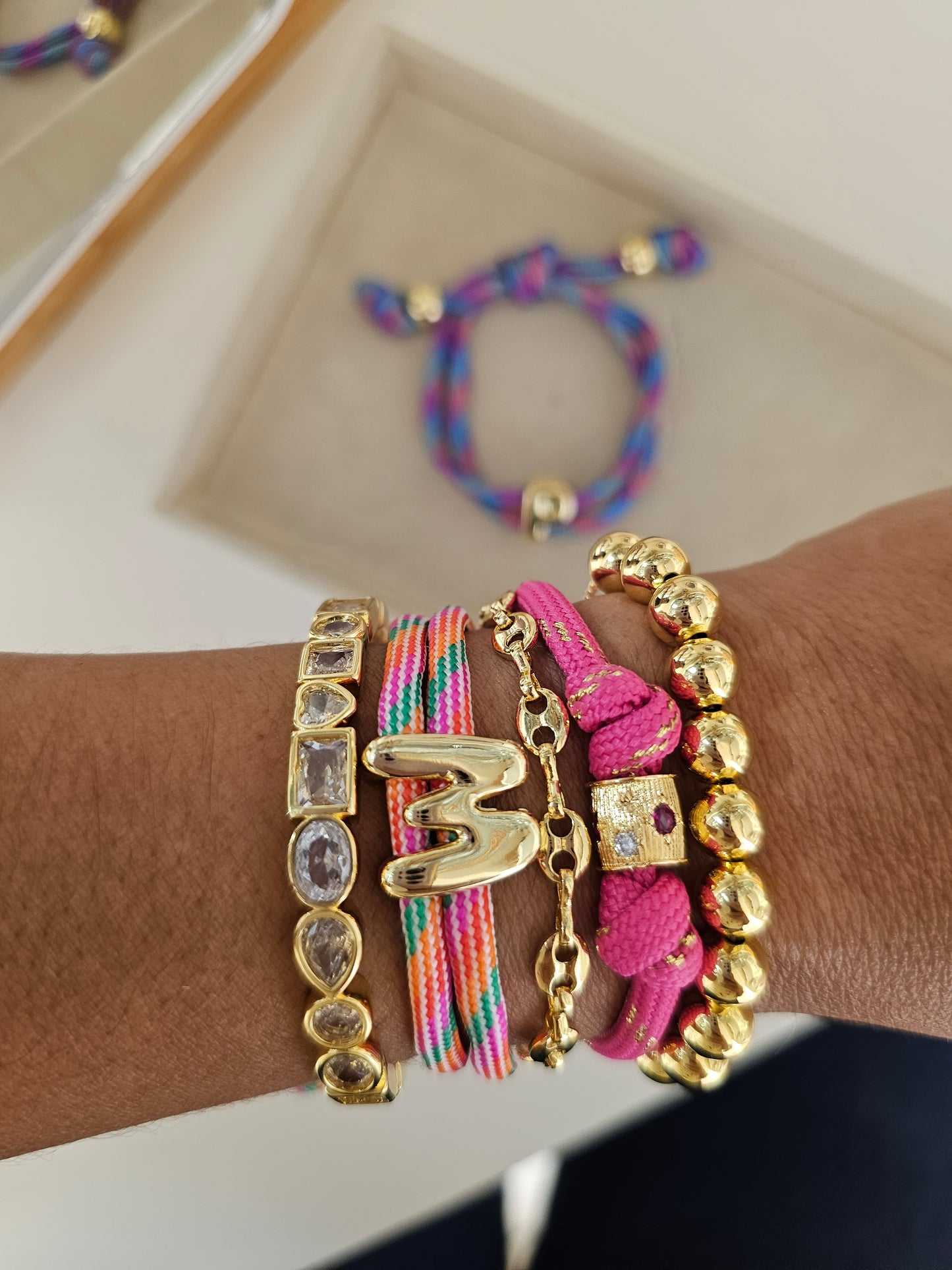 Small Bold Initial Bracelet.