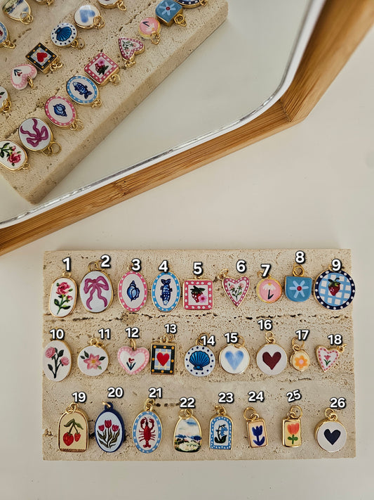 Painted Tiles Charms