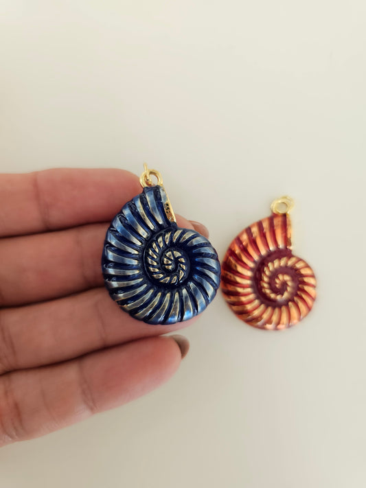 Nautilus Enamel Charm